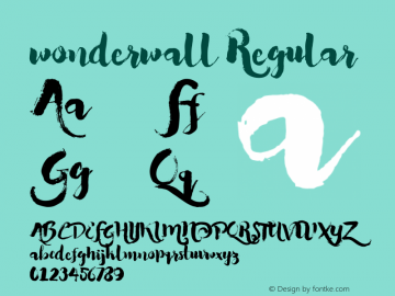 wonderwall Regular 1.000 Font Sample