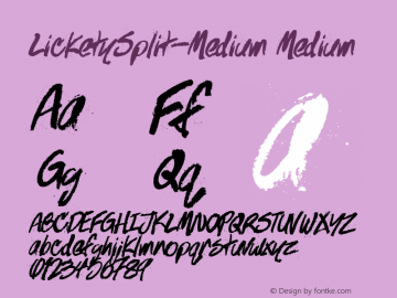 LicketySplit-Medium Medium Version 2.000 Font Sample