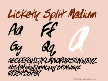 Lickety Split Medium Version 2.000 Font Sample