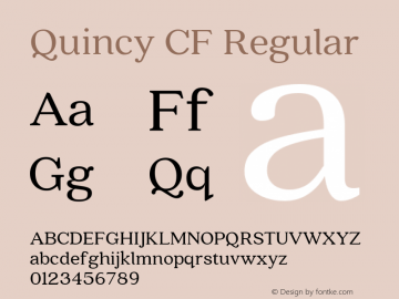 Quincy CF Regular Version 2.005;PS 002.005;hotconv 1.0.70;makeotf.lib2.5.58329 Font Sample