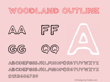 Woodland Outline Version 0.1 Font Sample