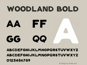 Woodland Bold Version 0.1 Font Sample