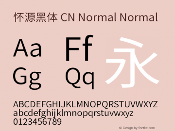怀源黑体 CN Normal Normal Version 1.002.20150501图片样张