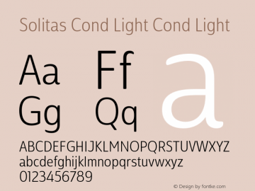 Solitas Cond Light Cond Light 1.000 Font Sample