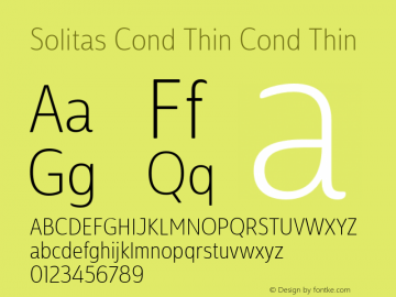 Solitas Cond Thin Cond Thin 1.000 Font Sample