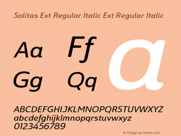 Solitas Ext Regular Italic Ext Regular Italic 1.000图片样张
