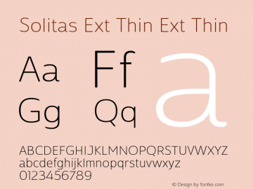 Solitas Ext Thin Ext Thin 1.000 Font Sample
