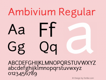 Ambivium Regular Version 1.056; ttfautohint (v1.2) -l 8 -r 50 -G 200 -x 14 -D latn -f none -w G -W -X 