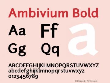 Ambivium Bold Version 001.001; ttfautohint (v1.2) -l 8 -r 50 -G 200 -x 14 -D latn -f none -w G -W -X 