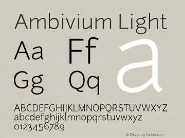 Ambivium Light Version 1.001; ttfautohint (v1.2) -l 8 -r 50 -G 200 -x 14 -D latn -f none -w G -W -X 