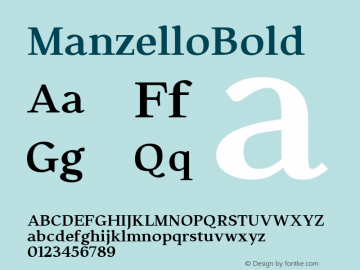 ManzelloBold ☞ Version 1.000;com.myfonts.easy.tdf.manzello.bold.wfkit2.version.4o6a图片样张