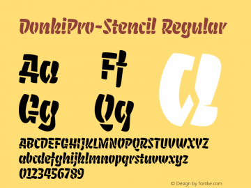 DonkiPro-Stencil Regular Version 1.000;com.myfonts.easy.gunnarlink.donki-pro.stencil.wfkit2.version.4oAw图片样张
