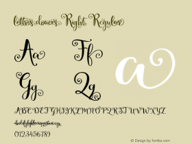 lettres douces Right Regular Version 1.0 Font Sample