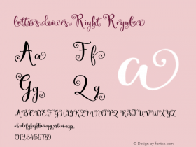 lettres douces Right Regular Version 1.0 Font Sample