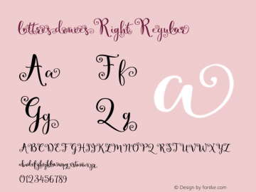 lettres douces Right Regular Version 1.0 Font Sample