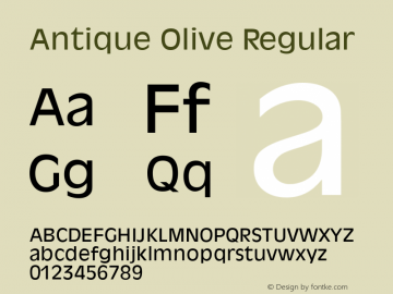 Antique Olive Regular Version 1.02a图片样张