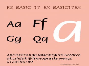 FZ BASIC 17 EX BASIC17EX Version 1.000 Font Sample