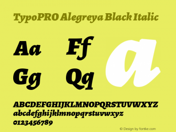 TypoPRO Alegreya Black Italic Version 1.003图片样张
