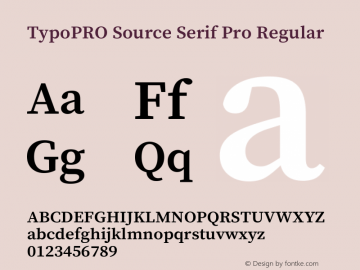 TypoPRO Source Serif Pro Regular Version 1.017;PS 1.0;hotconv 1.0.79;makeotf.lib2.5.61930图片样张