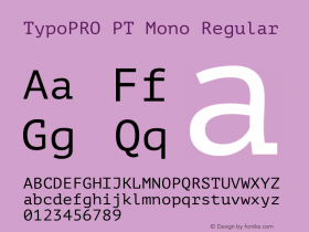 TypoPRO PT Mono Regular Version 1.003 Font Sample