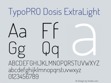 TypoPRO Dosis ExtraLight Version 1.007图片样张