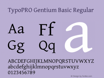 TypoPRO Gentium Basic Regular Version 1.102; 2013; Maintenance release Font Sample