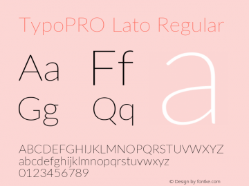 TypoPRO Lato Regular Version 2.010; 2014-09-01; http://www.latofonts.com/图片样张