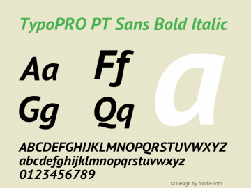 TypoPRO PT Sans Bold Italic Version 2.005图片样张