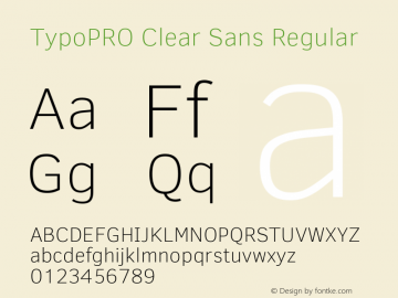 TypoPRO Clear Sans Regular Version 1.00 Font Sample