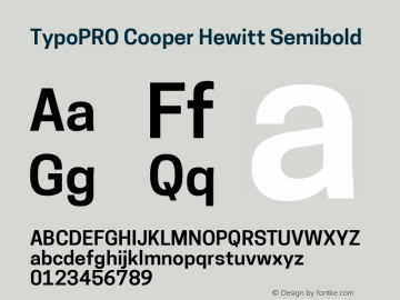 TypoPRO Cooper Hewitt Semibold 1.000 Font Sample