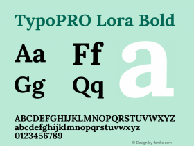 TypoPRO Lora Bold Version 1.014 Font Sample