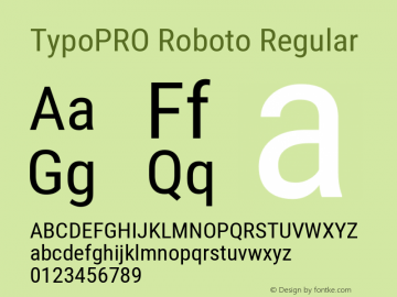 TypoPRO Roboto Regular Version 2.001047; 2014 Font Sample