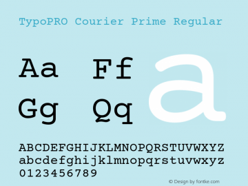 TypoPRO Courier Prime Regular Version 1.203 Font Sample