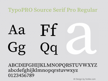 TypoPRO Source Serif Pro Regular Version 1.017;PS 1.0;hotconv 1.0.79;makeotf.lib2.5.61930图片样张