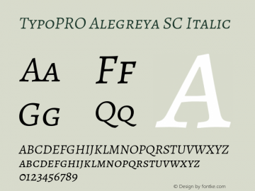 TypoPRO Alegreya SC Italic Version 1.003 Font Sample