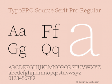 TypoPRO Source Serif Pro Regular Version 1.017;PS (version unavailable);hotconv 1.0.79;makeotf.lib2.5.61930图片样张