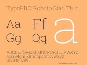 TypoPRO Roboto Slab Thin Version 1.100263; 2013; ttfautohint (v0.94.20-1c74) -l 8 -r 12 -G 200 -x 14 -w 