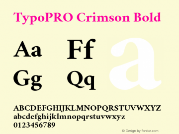 TypoPRO Crimson Bold Version 0.8 Font Sample
