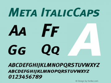 Meta ItalicCaps Version 004.301 Font Sample