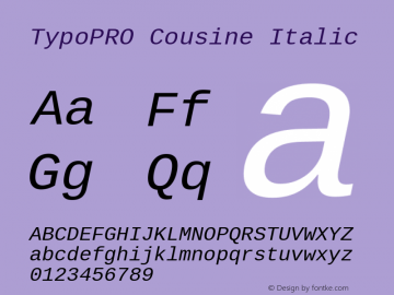 TypoPRO Cousine Italic Version 1.21图片样张