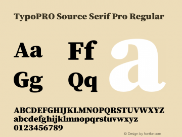 TypoPRO Source Serif Pro Regular Version 1.017;PS 1.0;hotconv 1.0.79;makeotf.lib2.5.61930图片样张