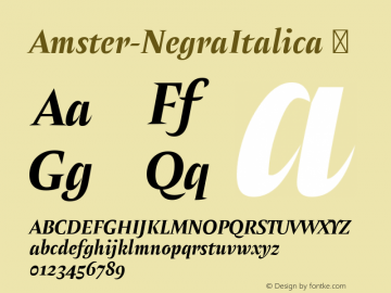 Amster-NegraItalica ☞ Version 1.000;PS 001.000;hotconv 1.0.70;makeotf.lib2.5.58329;com.myfonts.easy.pampatype.amster.negra-italica.wfkit2.version.4mdJ Font Sample