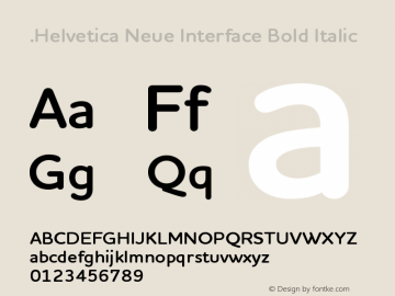 .Helvetica Neue Interface Bold Italic 10.0d35e1图片样张