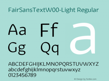 FairSansTextW00-Light Regular Version 1.10 Font Sample