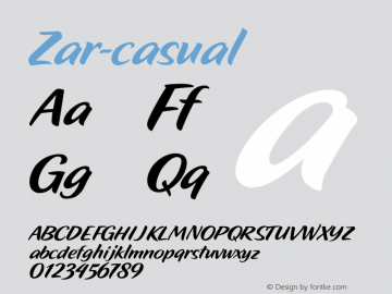 Zar-casual ☞ Version 1.000;com.myfonts.easy.szardesign.zar2-casual.regular.wfkit2.version.3Av2图片样张