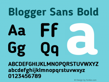 Blogger Sans Bold 1.21; CC 4.0 BY-ND Font Sample