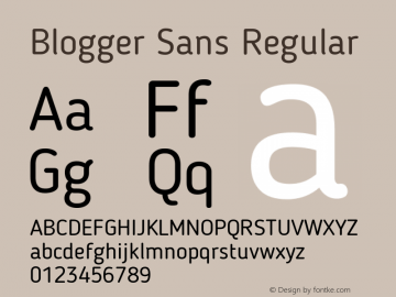 Blogger Sans Regular 1.21; CC 4.0 BY-ND Font Sample