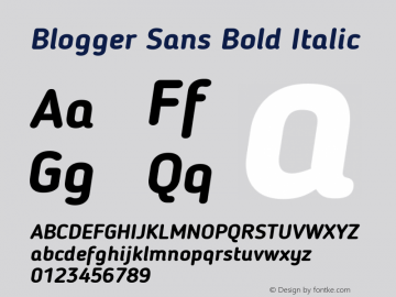 Blogger Sans Bold Italic 1.21; CC 4.0 BY-ND图片样张