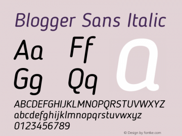 Blogger Sans Italic 1.21; CC 4.0 BY-ND图片样张