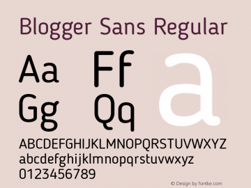 Blogger Sans Regular 1.21; CC 4.0 BY-ND Font Sample